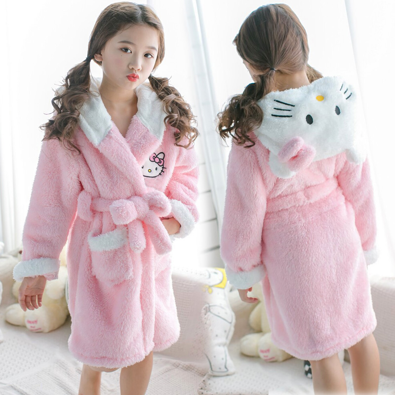 Baby Clothing Girls - Hello Kitty Miniso Coral fleece nightgown