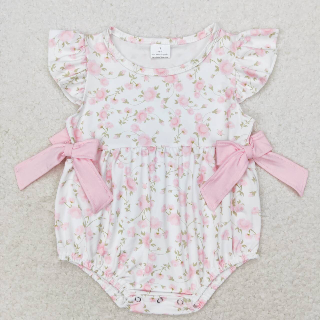 Baby Clothing Onesies - Infant girls pink floral Rompers Clothing
