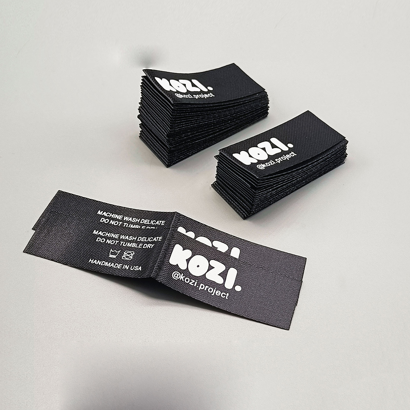 Baby Clothing Logo - Factory Customized Satin Garment Labels Folded