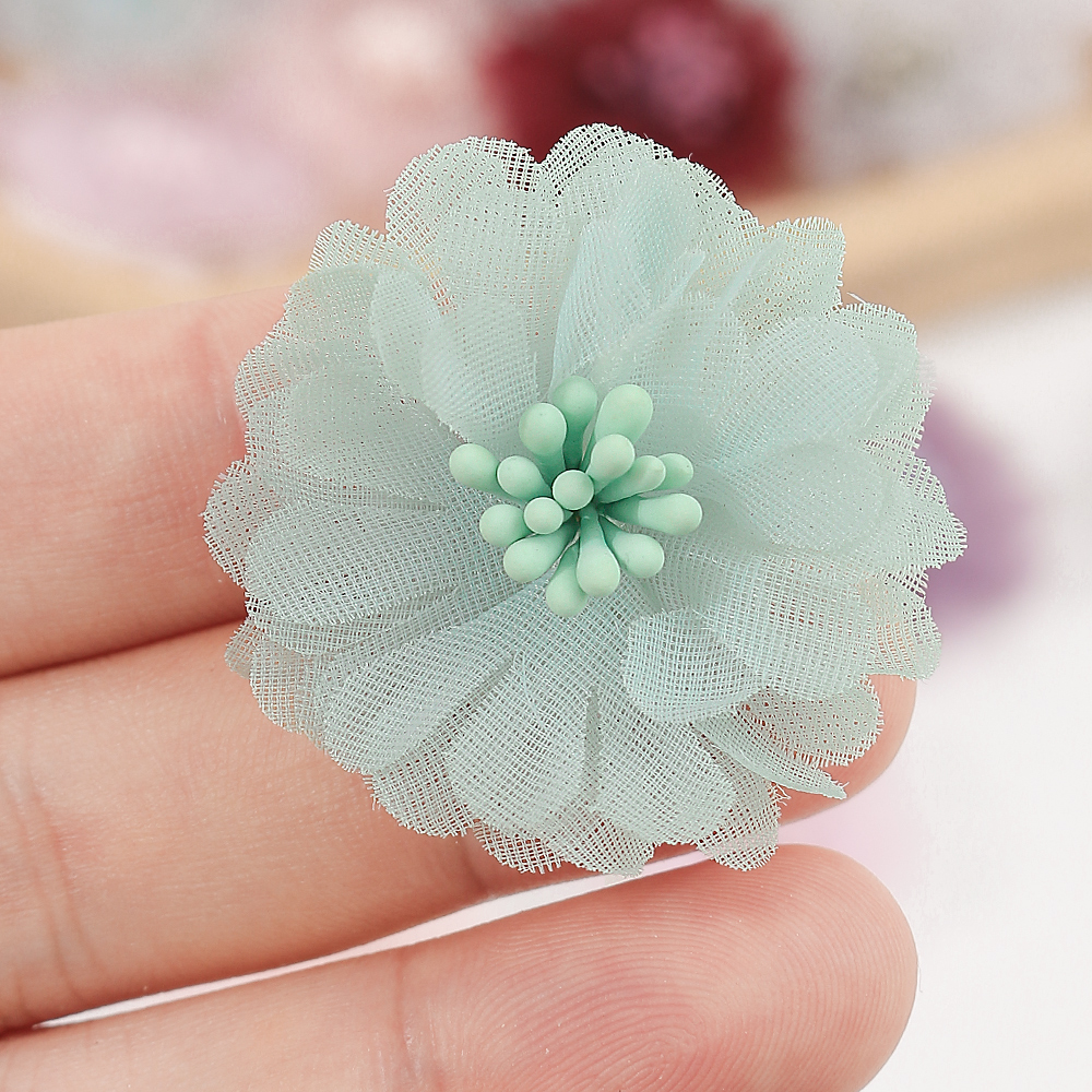 10Pcs 4cm Chiffon Flowers Head - Baby Clothing Yarn のレビューと価格