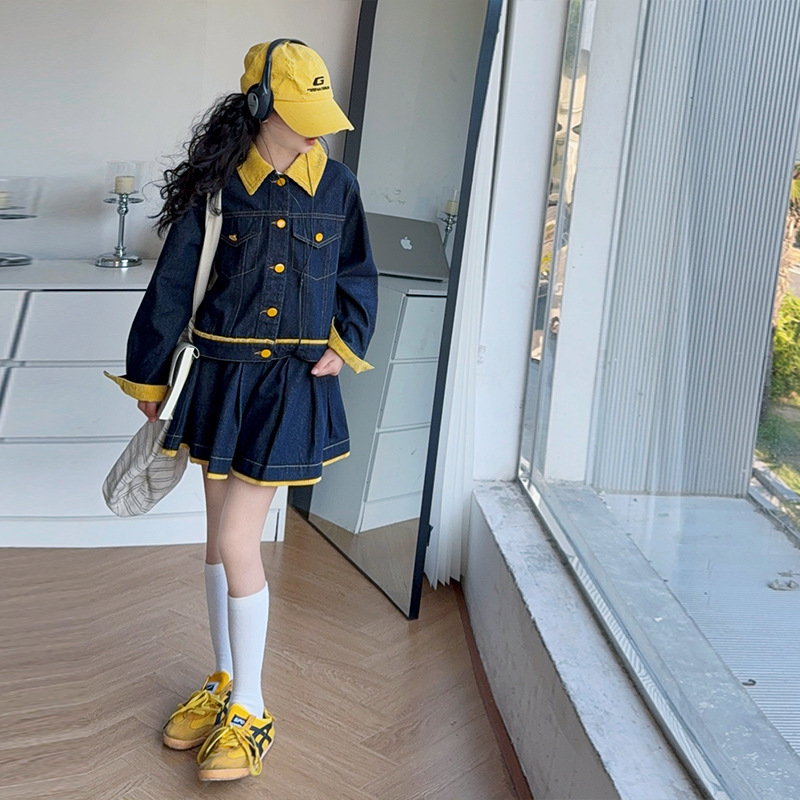 Teen Girls Trendy Yellow Lapel - Baby Clothing Yellow のレビューと価格