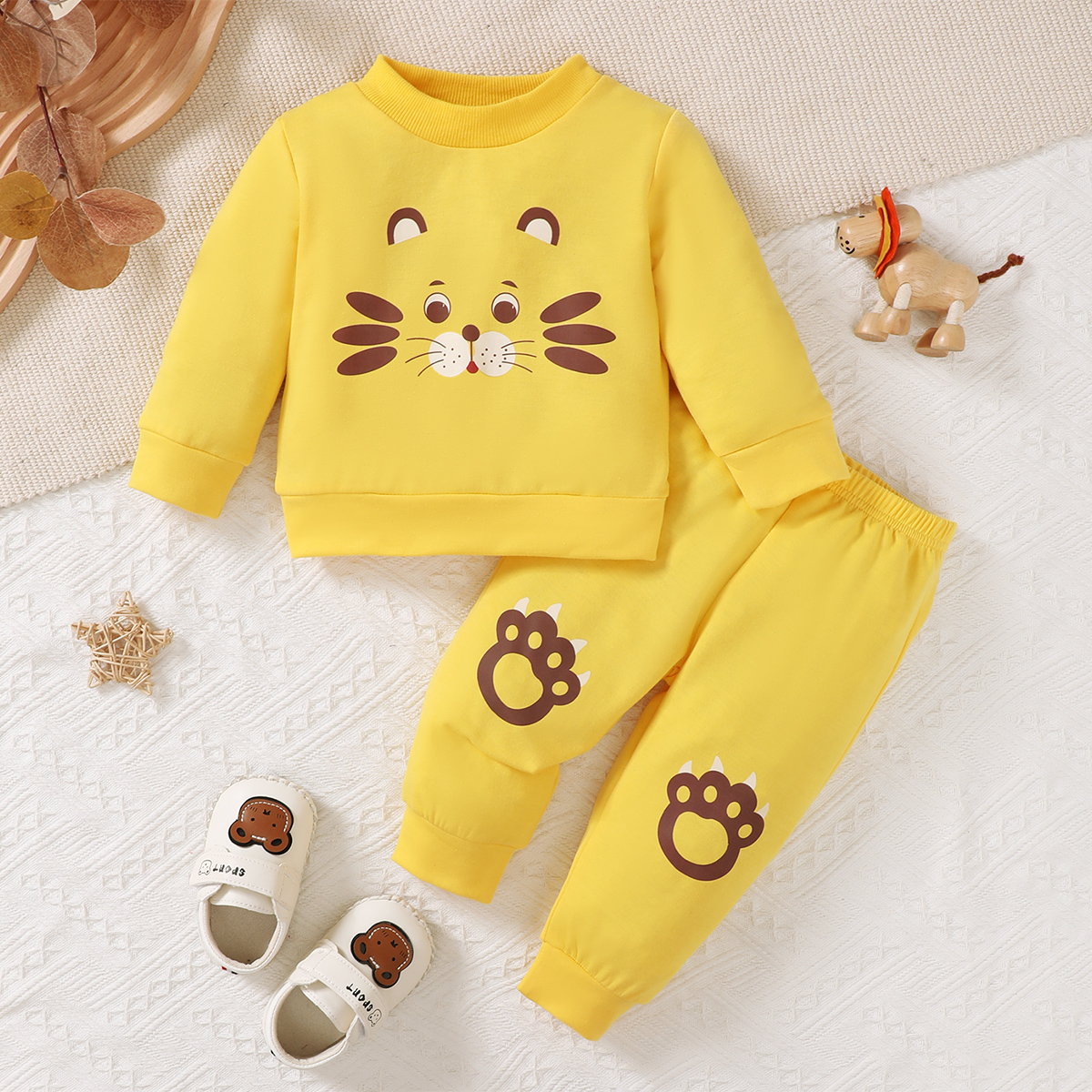0-3 Years Baby Boy Long Sleeve - Baby Clothing Yellow のレビューと価格
